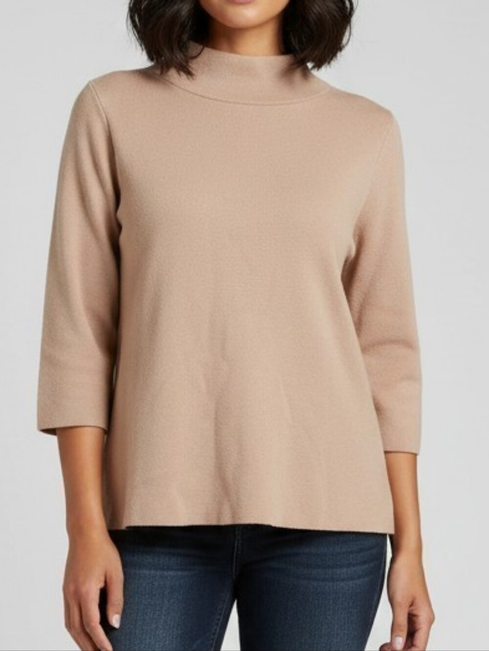 Elle Tan Funnel Neck Pullover